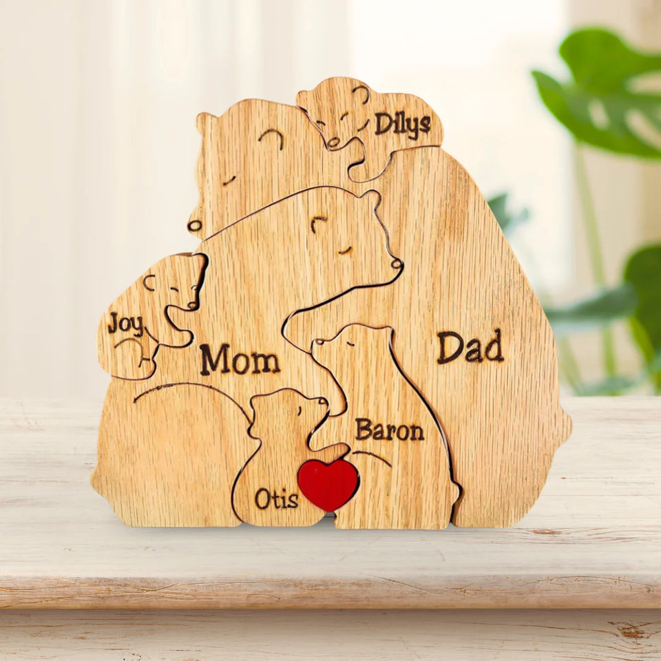 Family Puzzle™ – Gepersonaliseerd Moederdag Cadeau met Berenfamilie