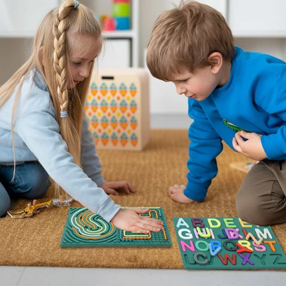 BrainyKids – Educatief & Sensorisch – Silicone Activiteitenbord met Letters