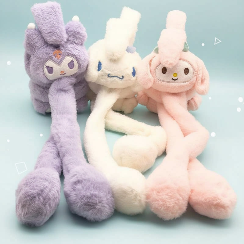 CozyEars – Zacht & Winddicht – Plush Oorwarmers met Beweegbare Oren