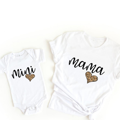 Mini Fashion™ - Mama & Dochter - Matchende Shirt & Romper