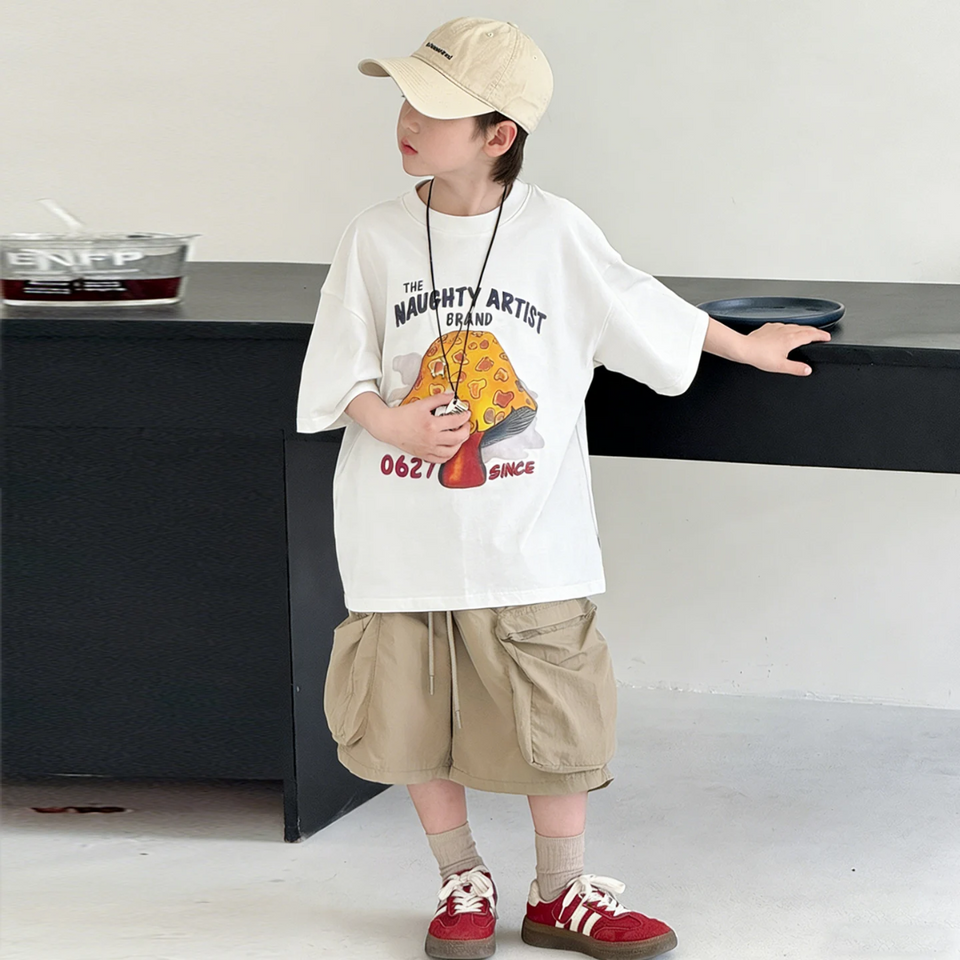 MushroomPlay – Casual & Streetwear – Oversized T-shirt met paddestoelprint