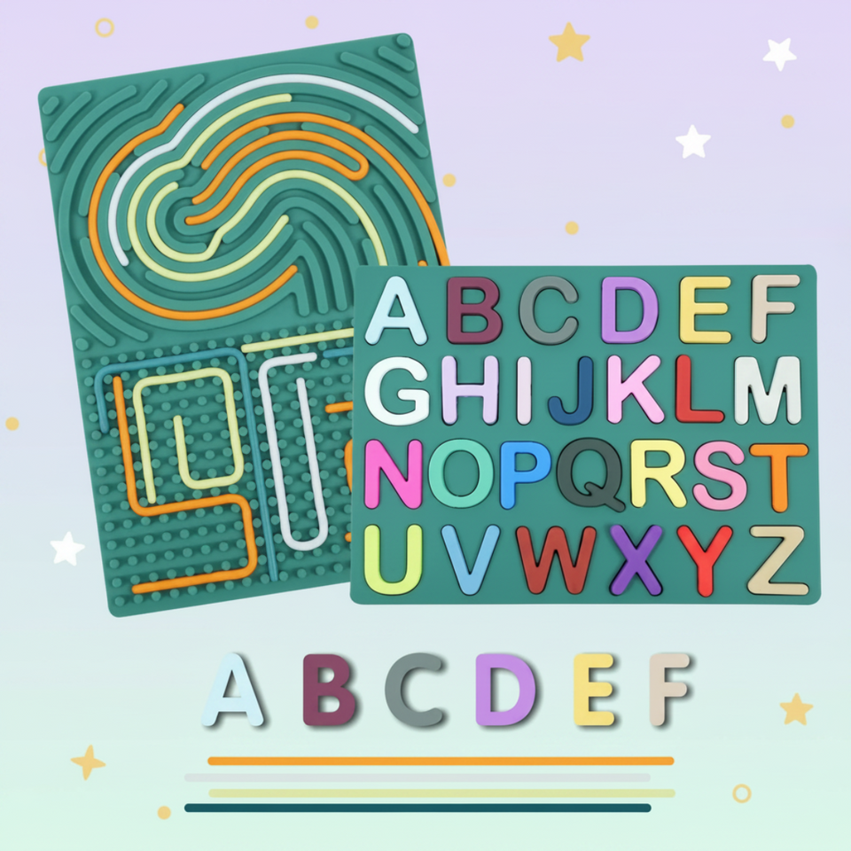 BrainyKids – Educatief & Sensorisch – Silicone Activiteitenbord met Letters