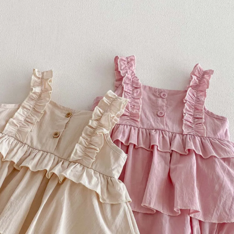 TinyBloom – Schattig & Zacht – Baby & Peuter Jurkje met Ruches