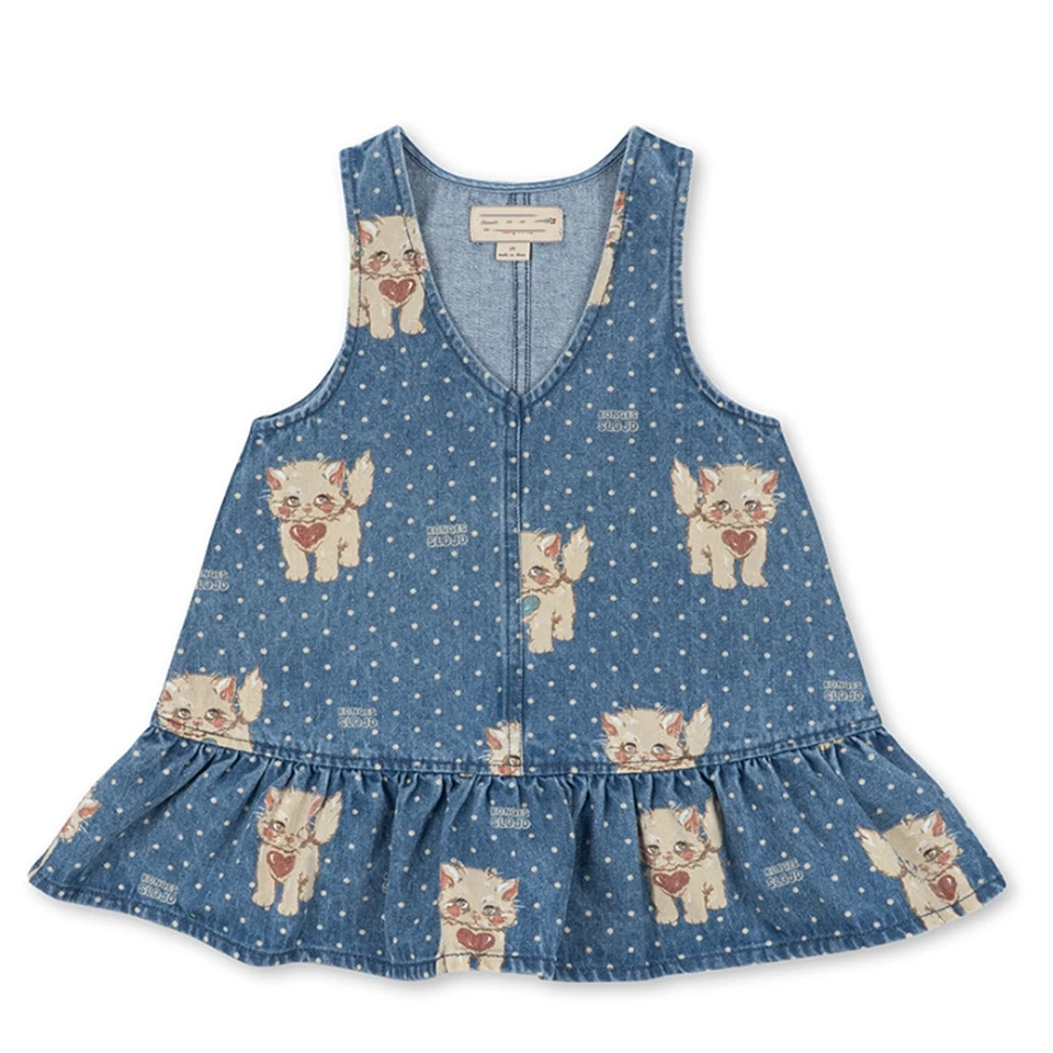 LittleBloom – Schattig & Speels – Denim Jurkje voor Meisjes met Vrolijke Prints