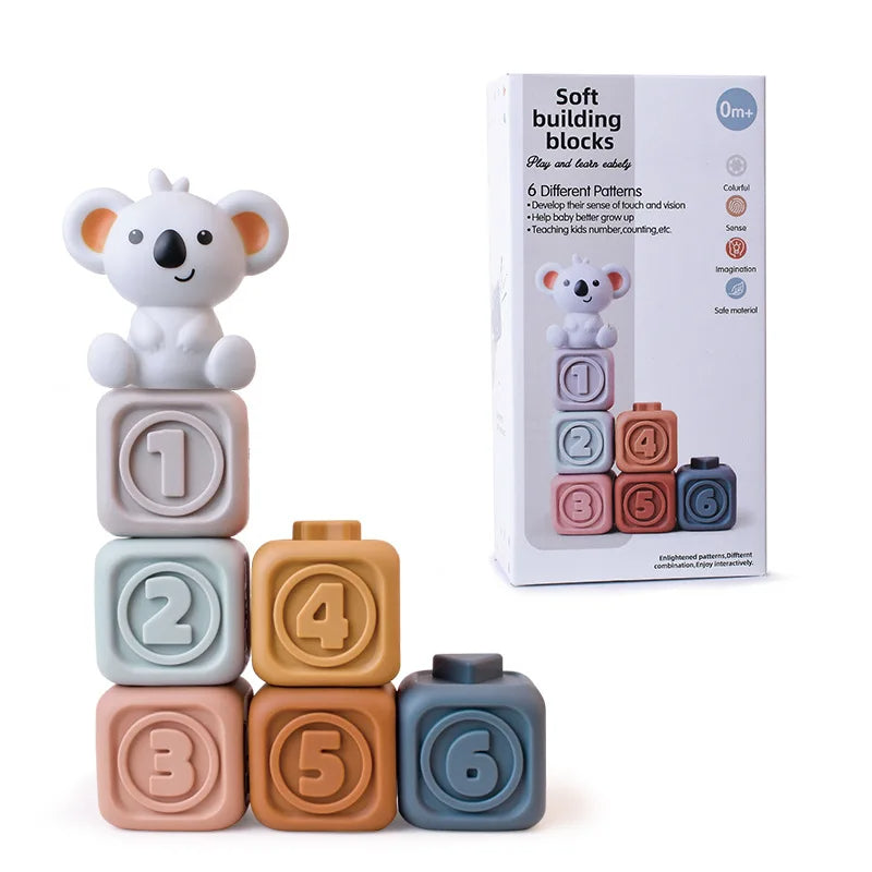 Koala Cubes™ - Tandvriendelijke toren - Bijtring speelgoed
