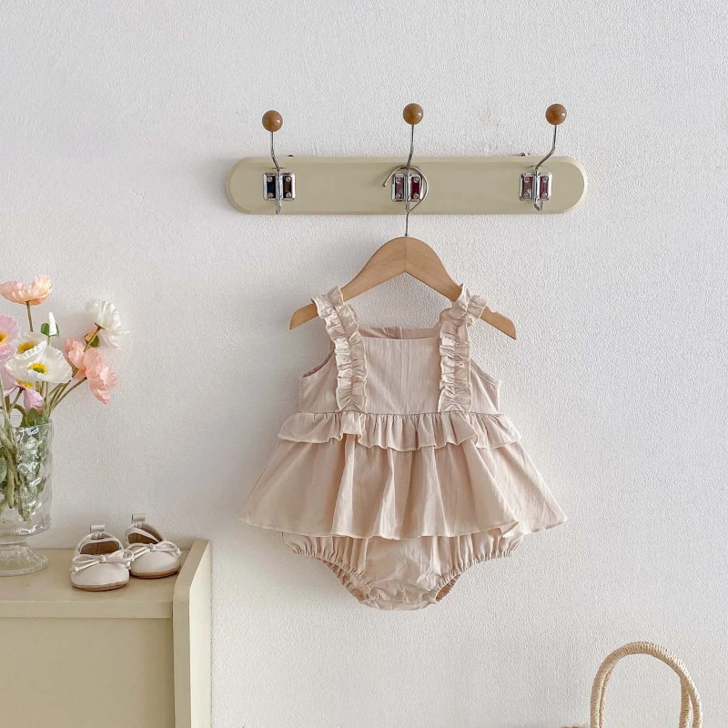 TinyBloom – Schattig & Zacht – Baby & Peuter Jurkje met Ruches