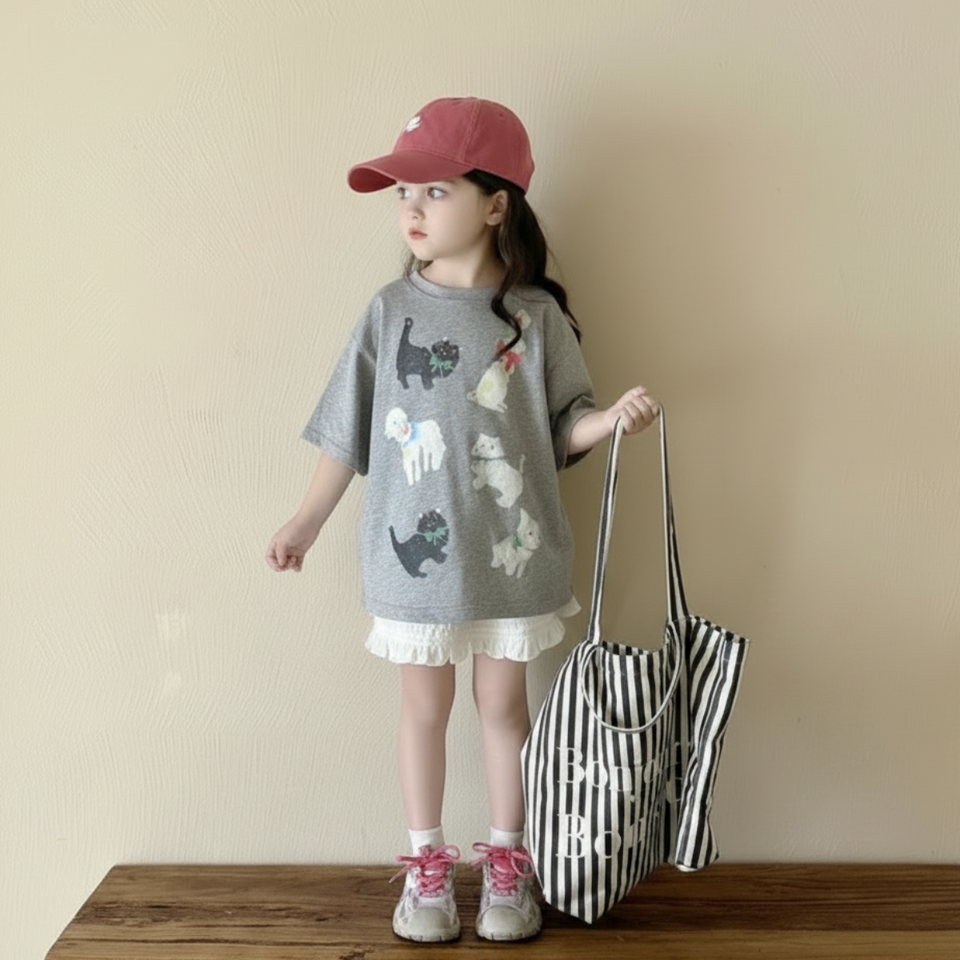CatFun – Casual & Speels – Katten Print Oversized T-shirt