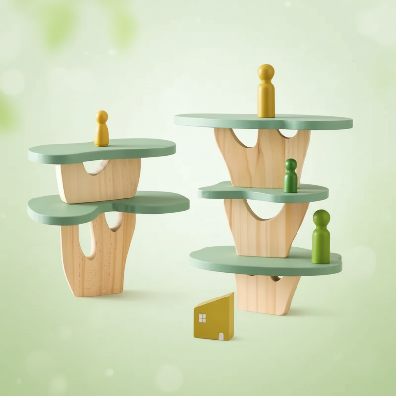 Wooden Forest Blocks – Creatief & Ontwikkeling – Houten Stapel Blokken Set