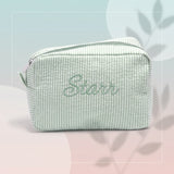 Striped Name Pouch – Gepersonaliseerd & Stijlvol – Make-up Tas