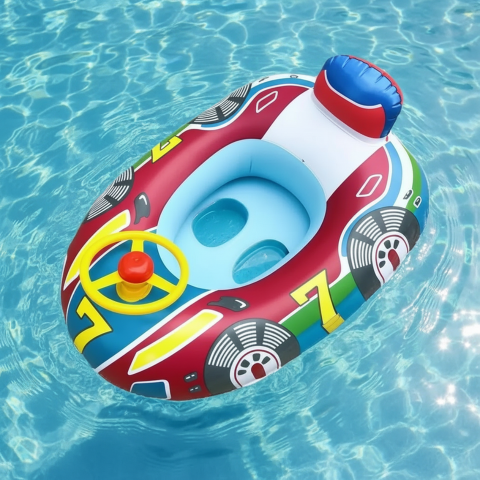 SplashFun – Waterpret & Actie – Opblaasbare Raceboot Zwemband