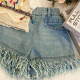 MiniChic – Stijlvol & Comfortabel – Set met boho-top en denimshort