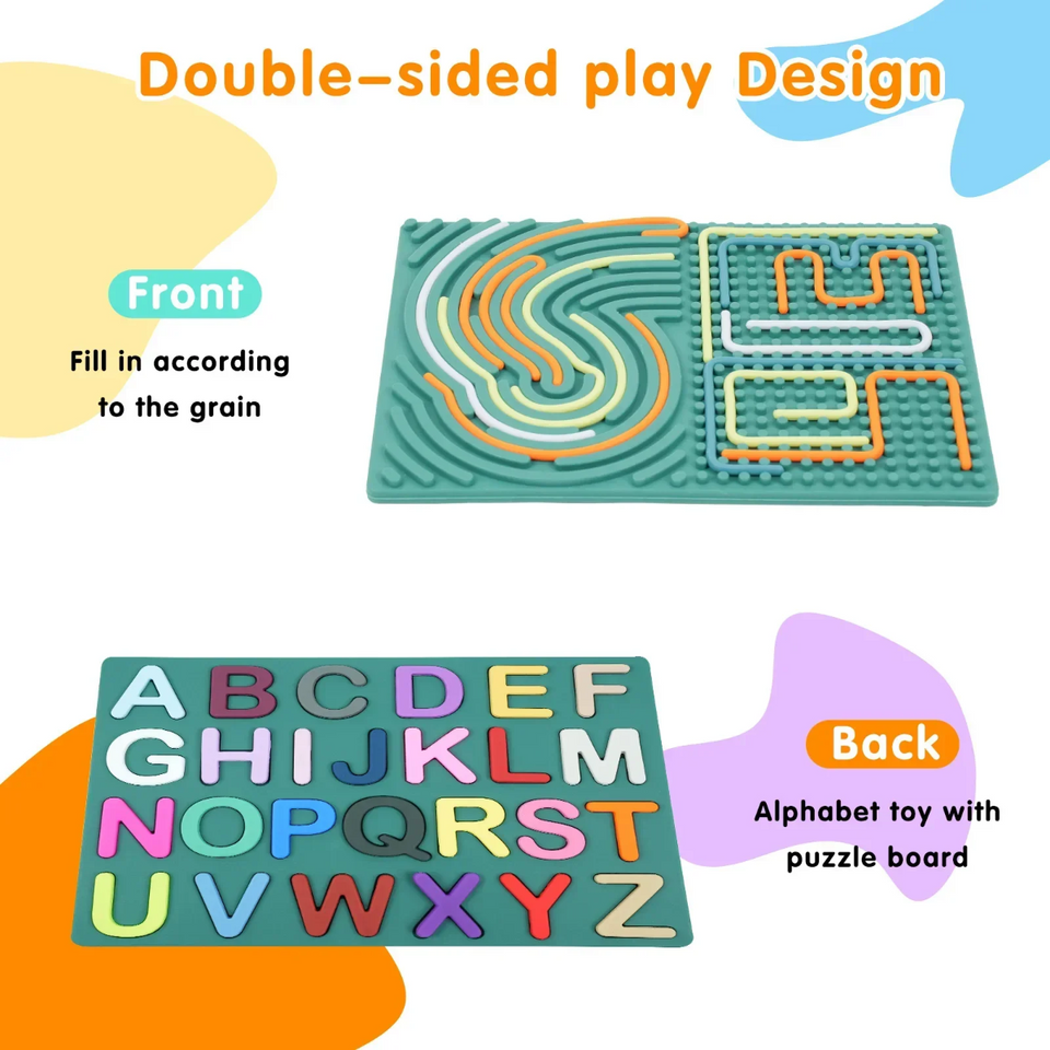 BrainyKids – Educatief & Sensorisch – Silicone Activiteitenbord met Letters