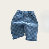 DenimCheck – Comfortabel & Trendy – Kinder Broek met Blokjespatroon