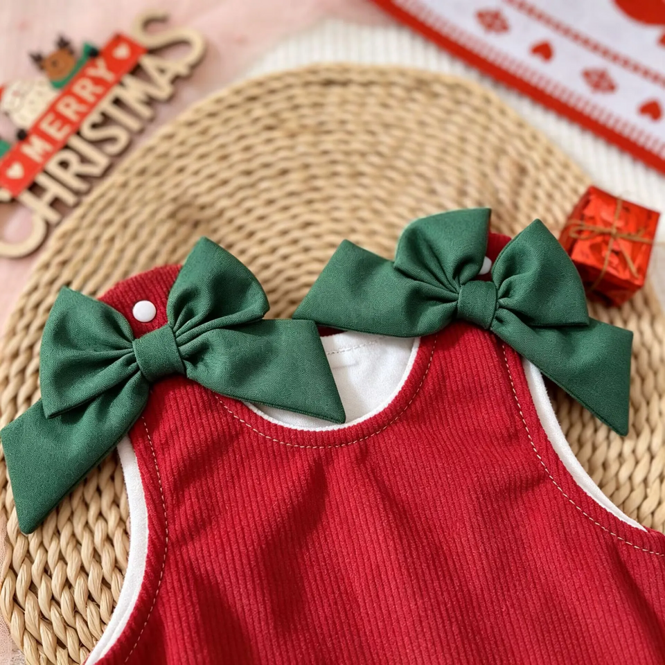 ChristmasCutie – Schattig & Feestelijk – Kerst Romper met Strik