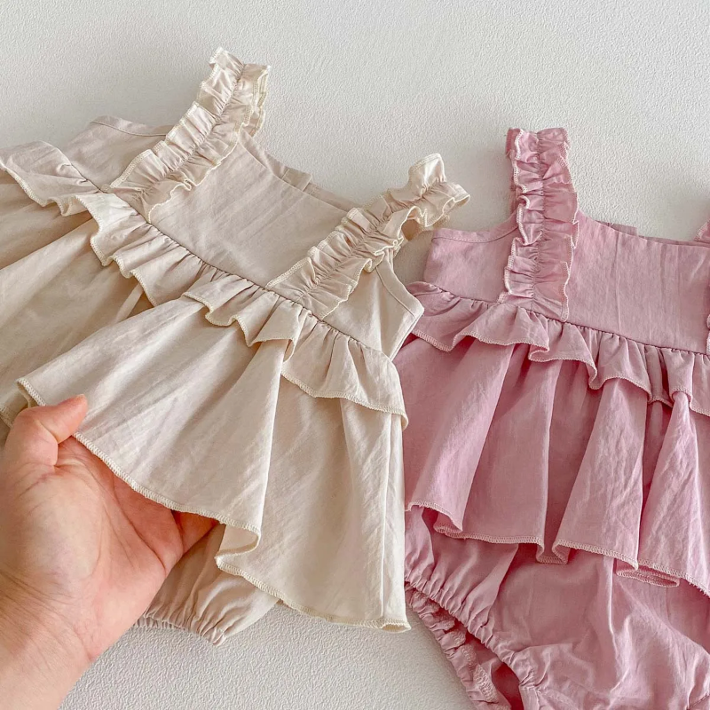 TinyBloom – Schattig & Zacht – Baby & Peuter Jurkje met Ruches