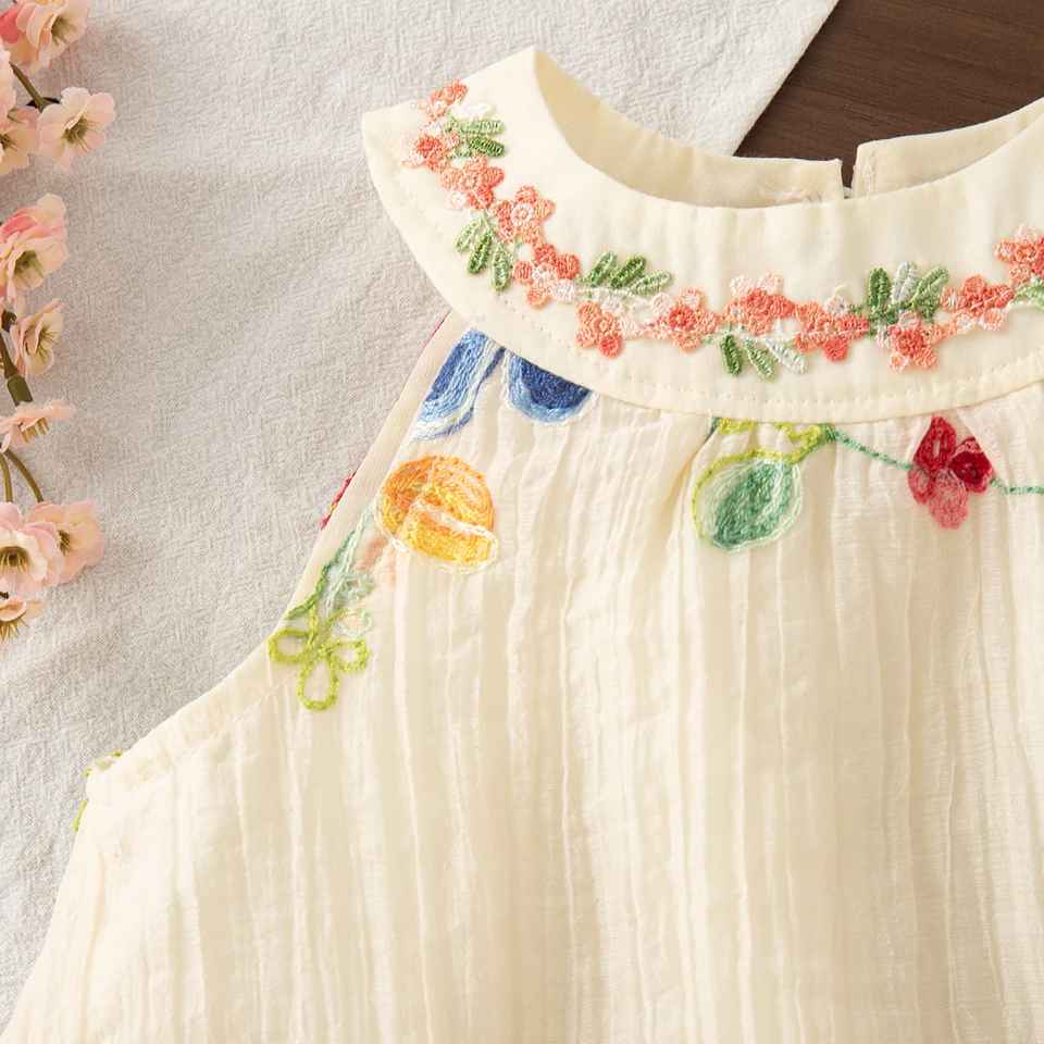 MiniFlora – Lichtgewicht & charmant – Geborduurde jurk voor peutermeisjes