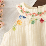 MiniFlora – Lichtgewicht & charmant – Geborduurde jurk voor peutermeisjes