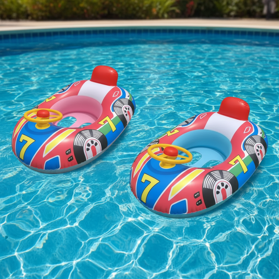 SplashFun – Waterpret & Actie – Opblaasbare Raceboot Zwemband