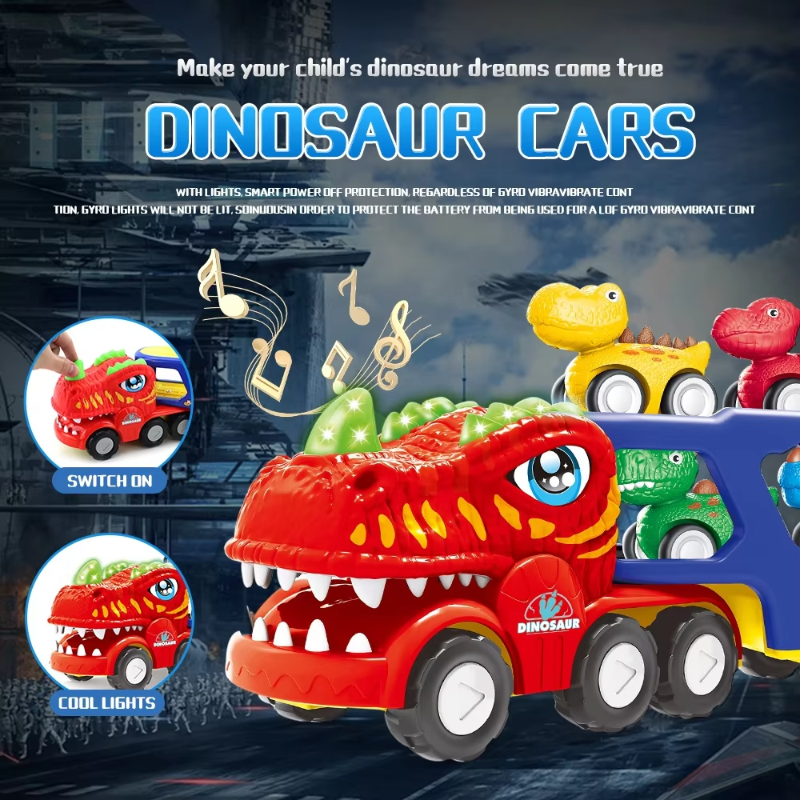 DinoDrive – Creatief & Avontuurlijk – 5-in-1 Vrachtwagen Speelset