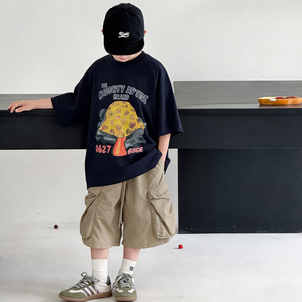 MushroomPlay – Casual & Streetwear – Oversized T-shirt met paddestoelprint