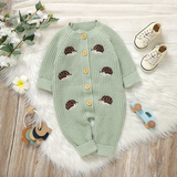 CozyHedge – Zacht & Warm – Gebreid Baby Jumpsuit met Egelprint