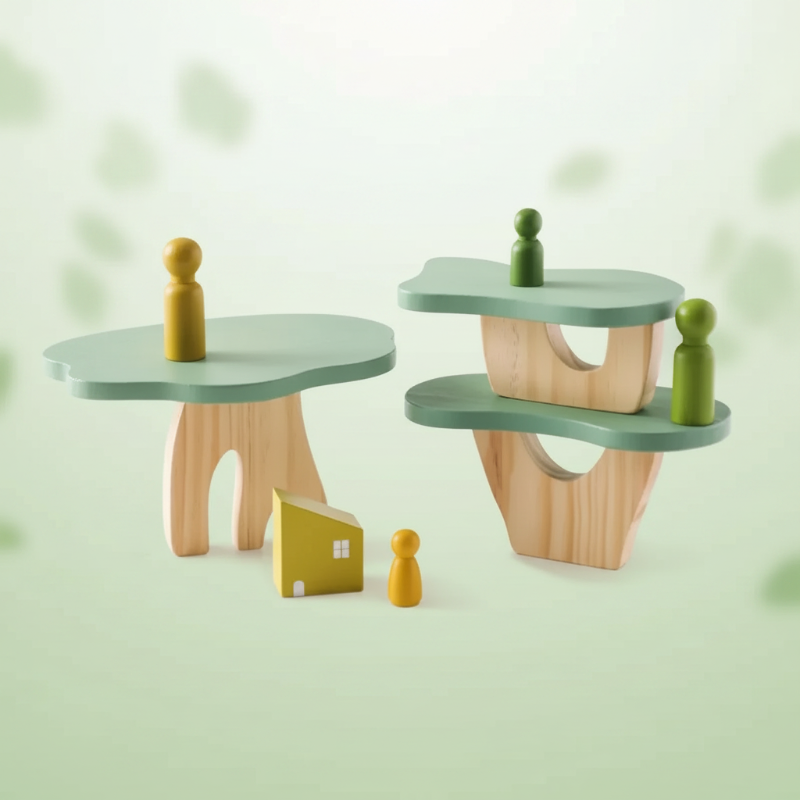 Wooden Forest Blocks – Creatief & Ontwikkeling – Houten Stapel Blokken Set