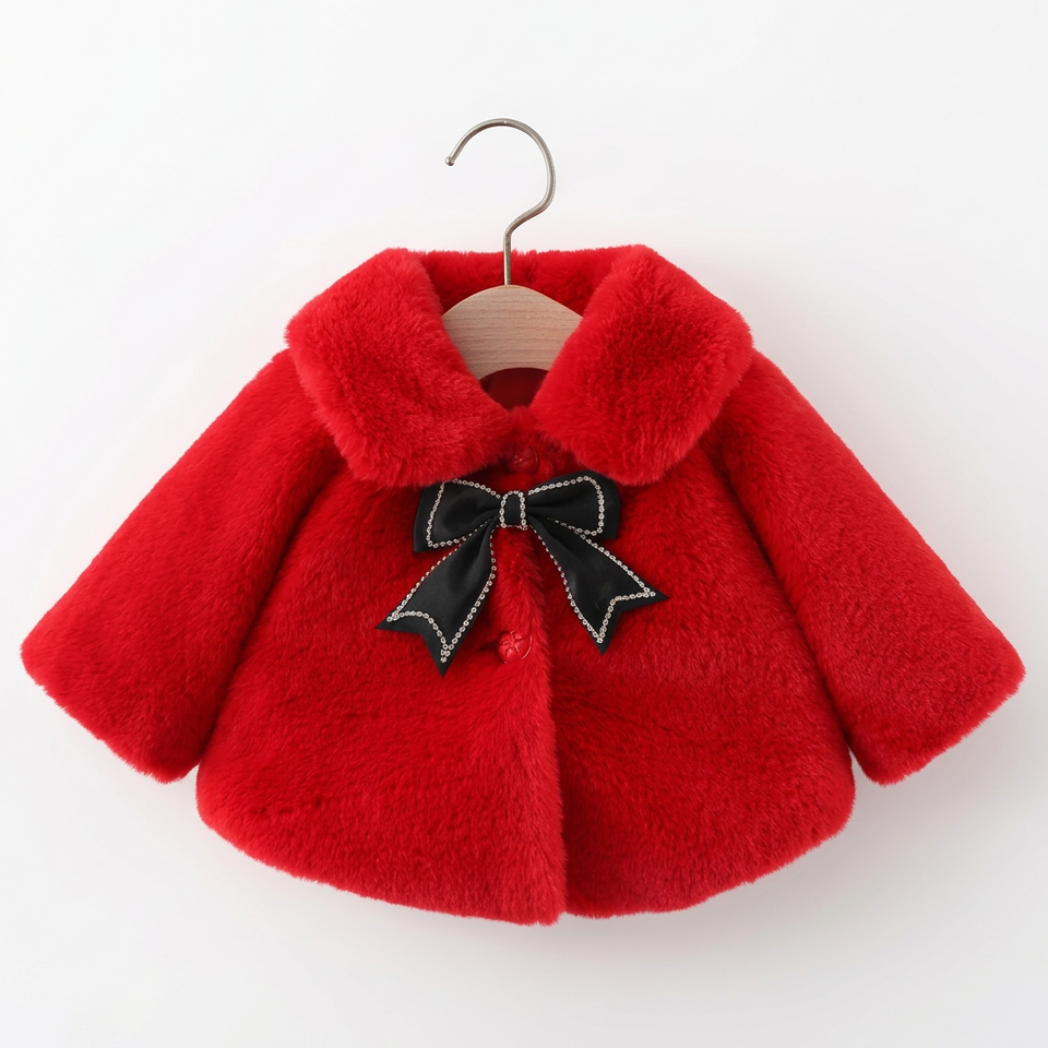 CozyPrincess – Warm & Elegant – Pluche Kinderjas met Strik