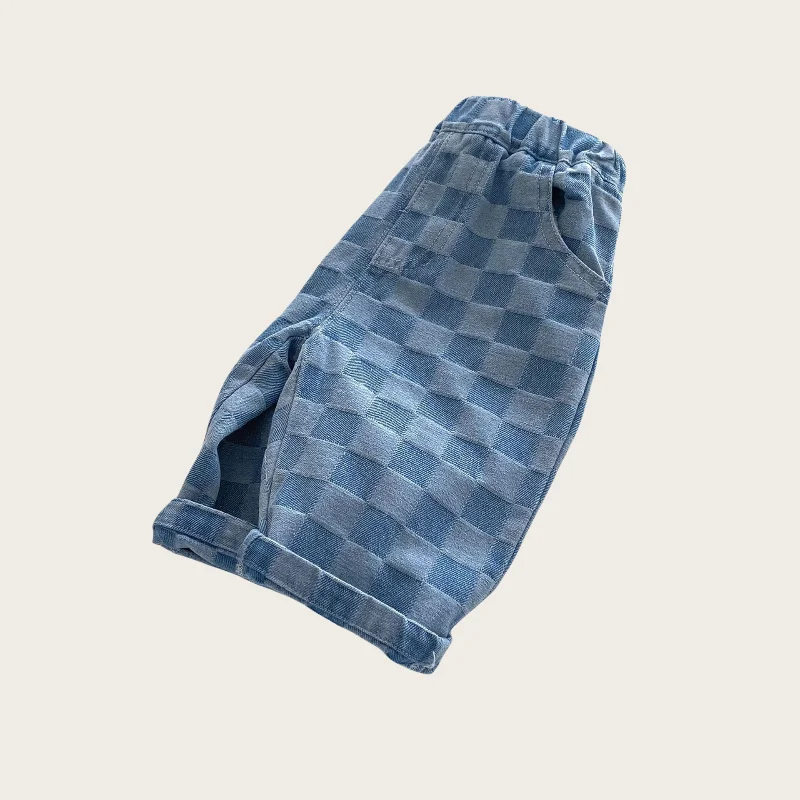 DenimCheck – Comfortabel & Trendy – Kinder Broek met Blokjespatroon
