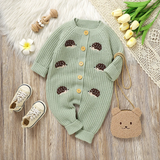 CozyHedge – Zacht & Warm – Gebreid Baby Jumpsuit met Egelprint