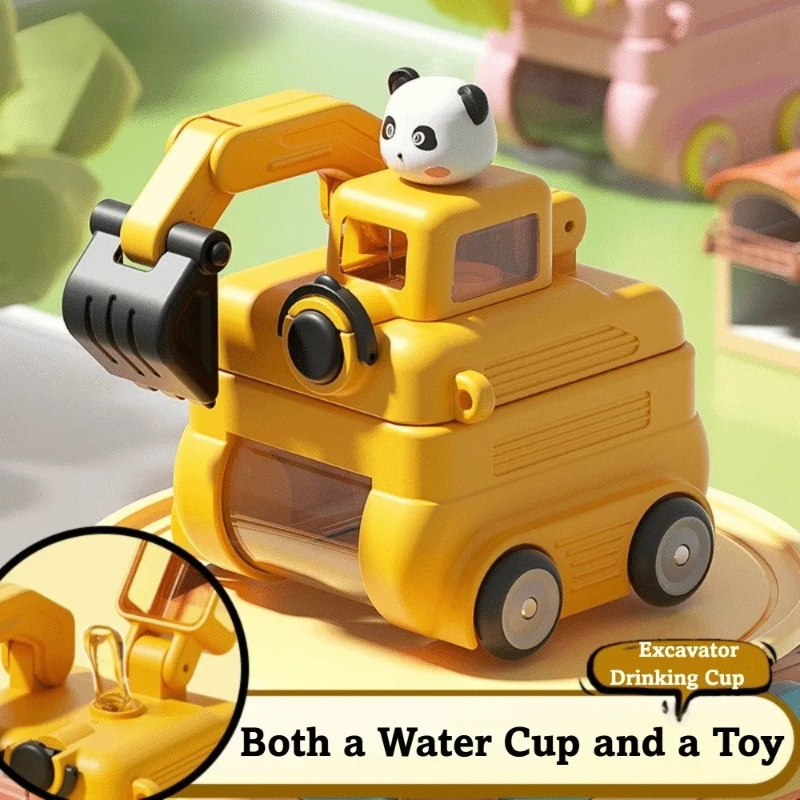 TinyExcavators – Uniek & Functioneel – Graafmachine Waterfles met Rietje