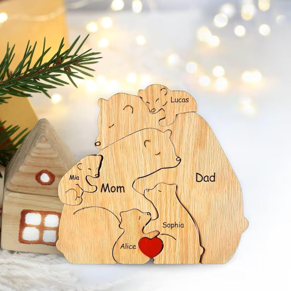 Family Puzzle™ – Gepersonaliseerd Moederdag Cadeau met Berenfamilie