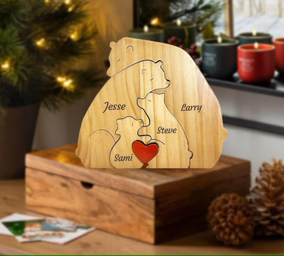 Family Puzzle™ – Gepersonaliseerd Moederdag Cadeau met Berenfamilie