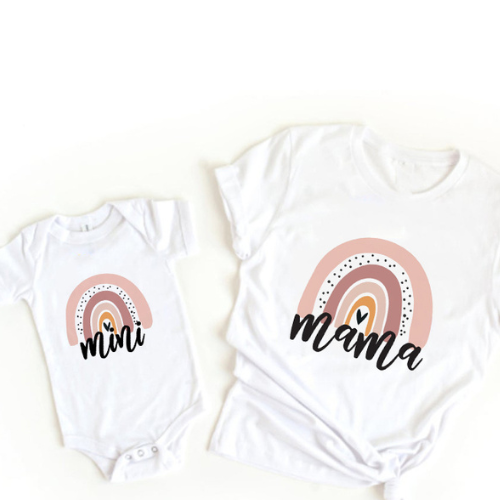 Mini Fashion™ - Mama & Dochter - Matchende Shirt & Romper