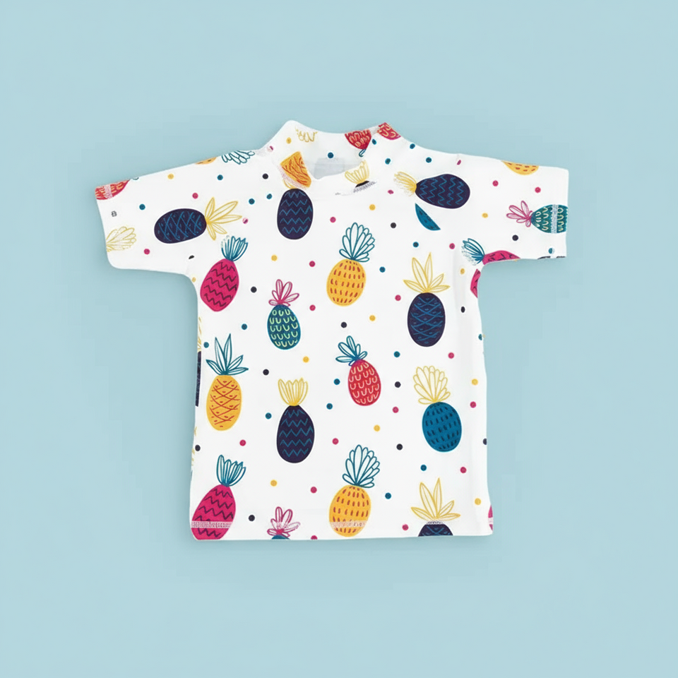 SunnyGuard – Zomers & Beschermend – Anti-UV Kinder Zwemshirt met Korte Mouwen