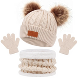 CozyPom – Warm & Zacht - Winterset met Muts, Sjaal en Handschoenen