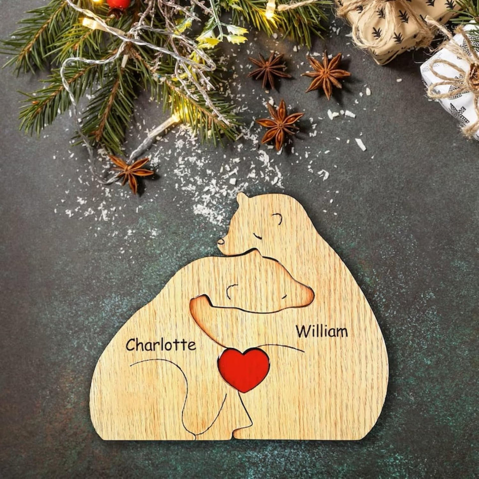 Family Puzzle™ – Gepersonaliseerd Moederdag Cadeau met Berenfamilie