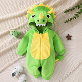 TinyDino – Warm & Speels – Baby Dieren Onesie met Dinosauruscapuchon