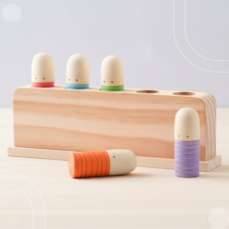 Color Spring– Spelend & Ontwikkelend – Sensorisch Houten Babyspeelgoed