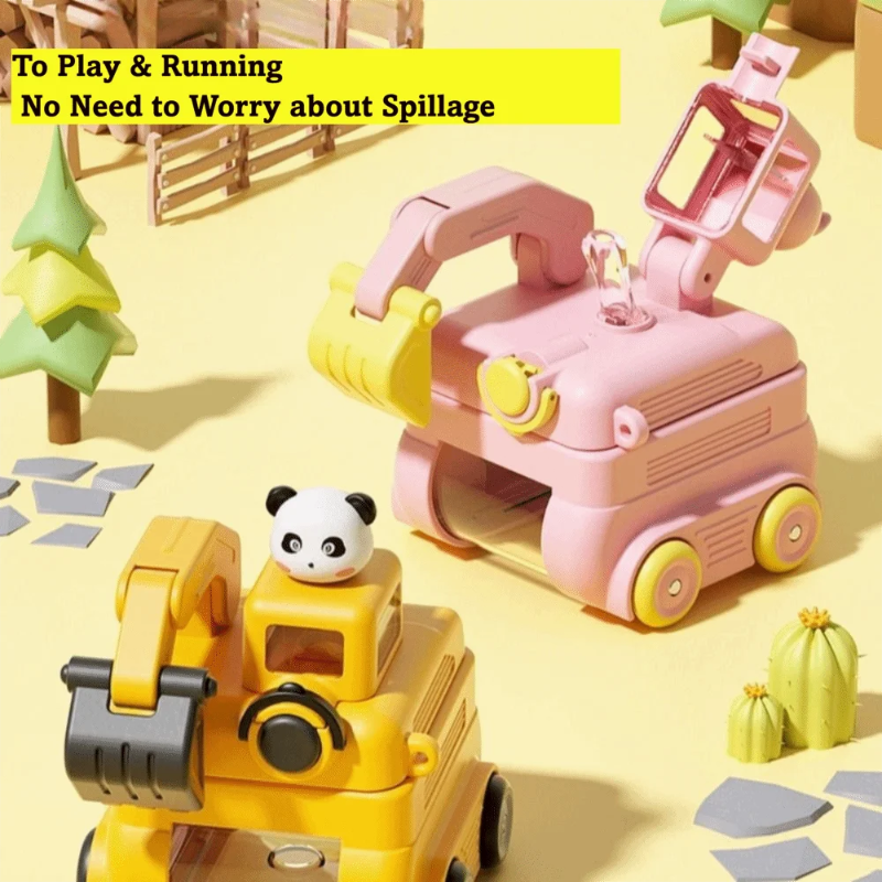 TinyExcavators – Uniek & Functioneel – Graafmachine Waterfles met Rietje
