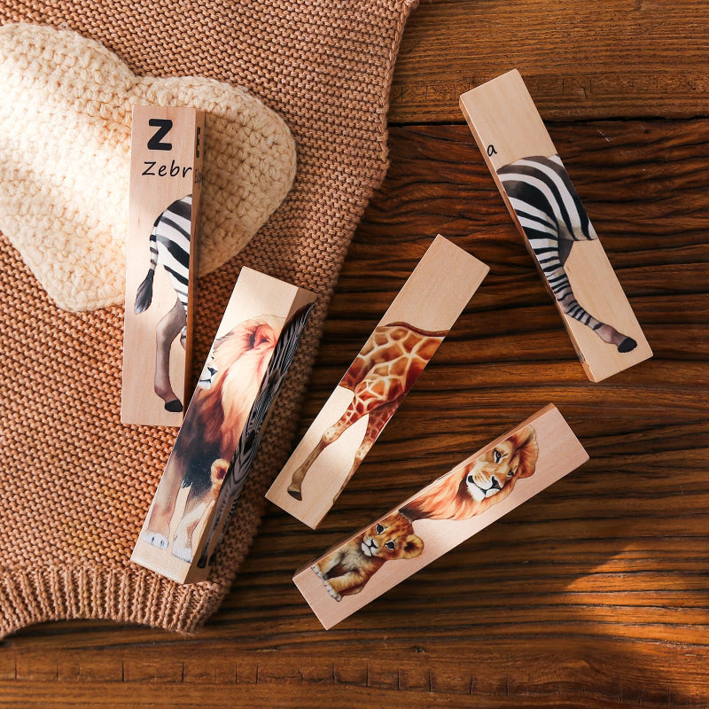 ZooStack – Hout & Interactief – Dieren Blokken Puzzel