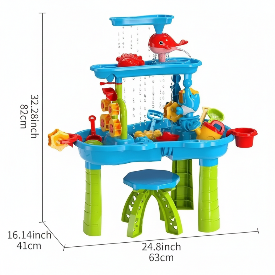 Splashplay – Zomerplezier & Ontdekken – 3-laags Zand- en Waterspeeltafel