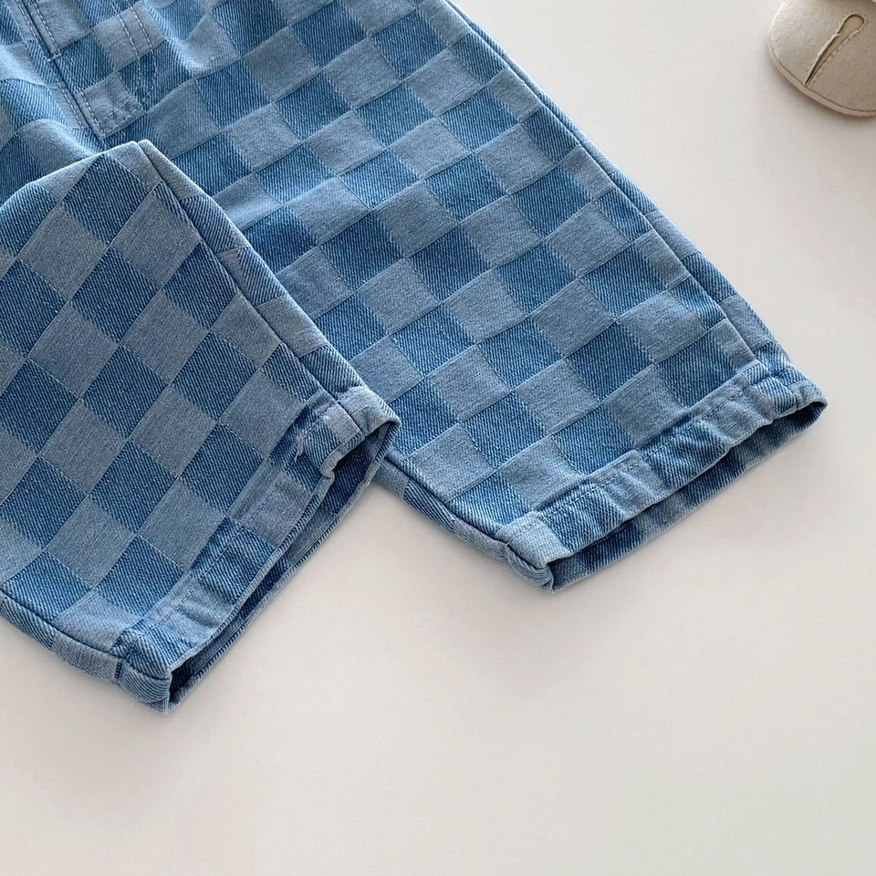 DenimCheck – Comfortabel & Trendy – Kinder Broek met Blokjespatroon