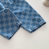 DenimCheck – Comfortabel & Trendy – Kinder Broek met Blokjespatroon