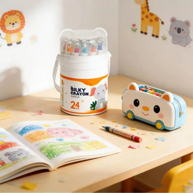 TinyArt – Educatief & Veilig – Wateroplosbare Wasbare Stiften Set
