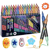 ArtShine – Kleurijk & Sprankelend – Dubbelzijdige Glitter & Lichtgevende Stiften Set