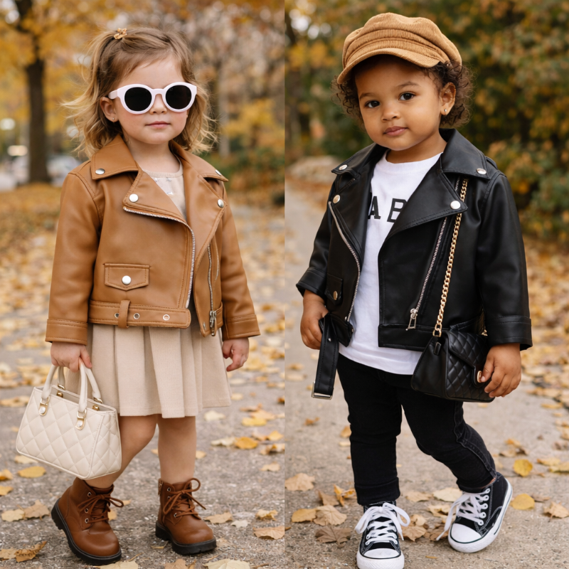Girls Leather Jacket – Stoer & Stijlvol – Leren Kinder Jas