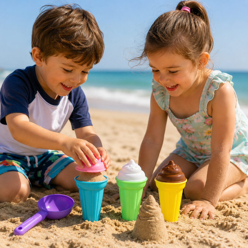 BeachFun – Zandpret & Creatief – Strand IJs Schep Speelset