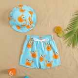 Beach Set – Kleurrijk & stijlvol – Zwembroek met print & Hoed