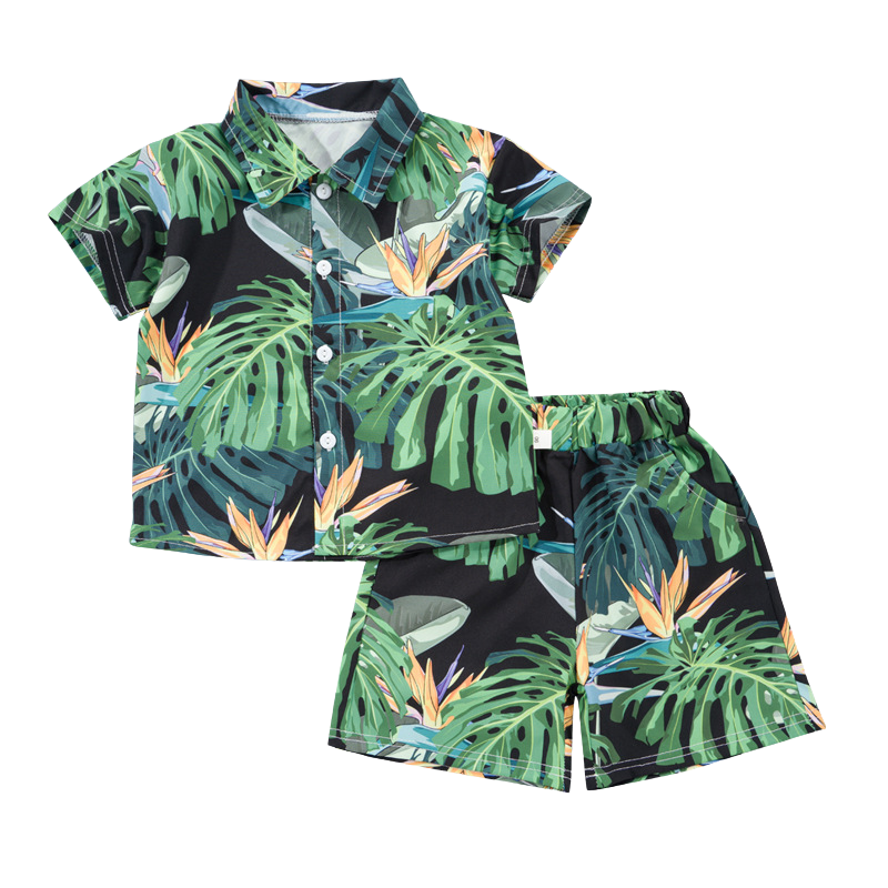 Mini Fashion™ - Fris & Vrolijk - Bloemen Jongens Setje