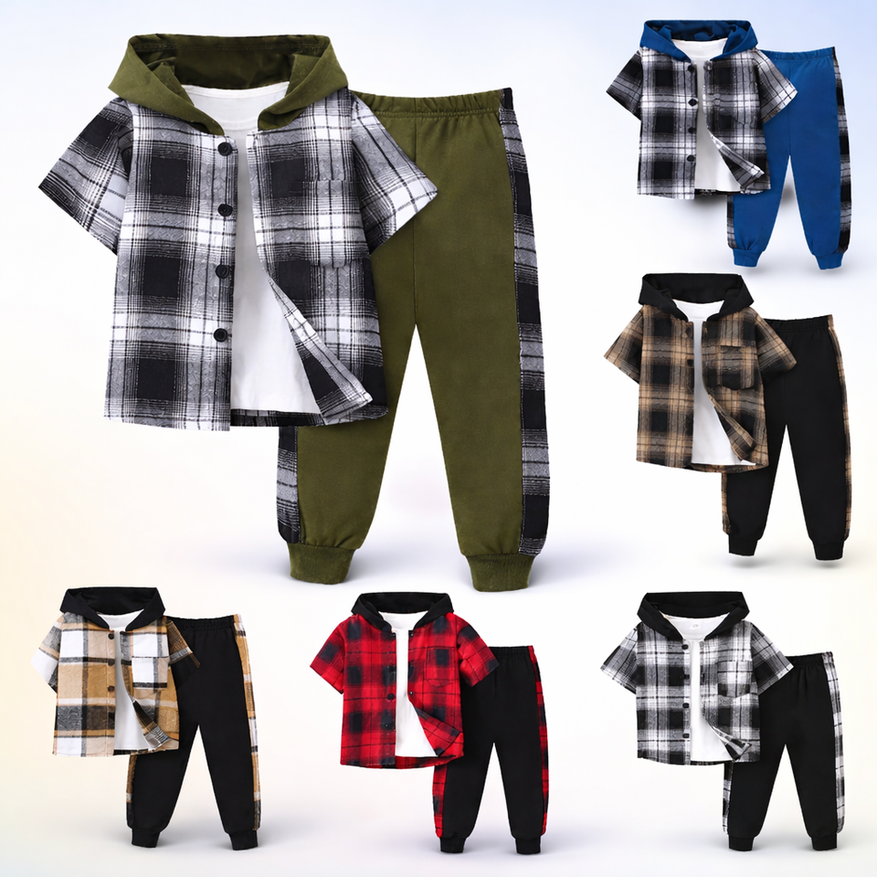 Boys Checkered Outfit – Trendy en comfortabel – Geruite Kinderkleding set